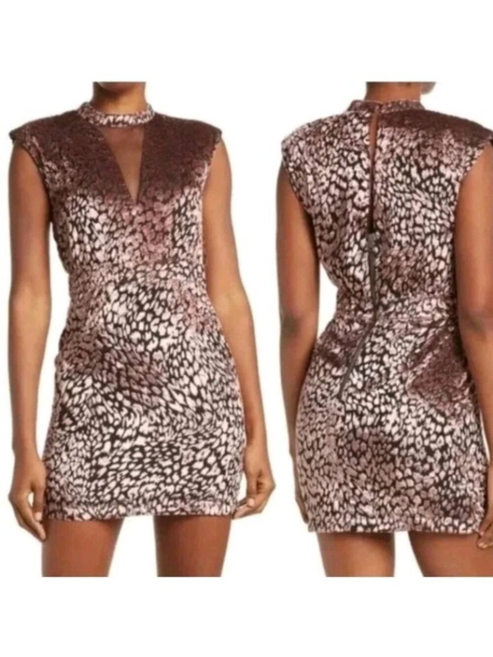 Walter Baker NWT Rosalie Mini Dress Leopard Blush Size 10